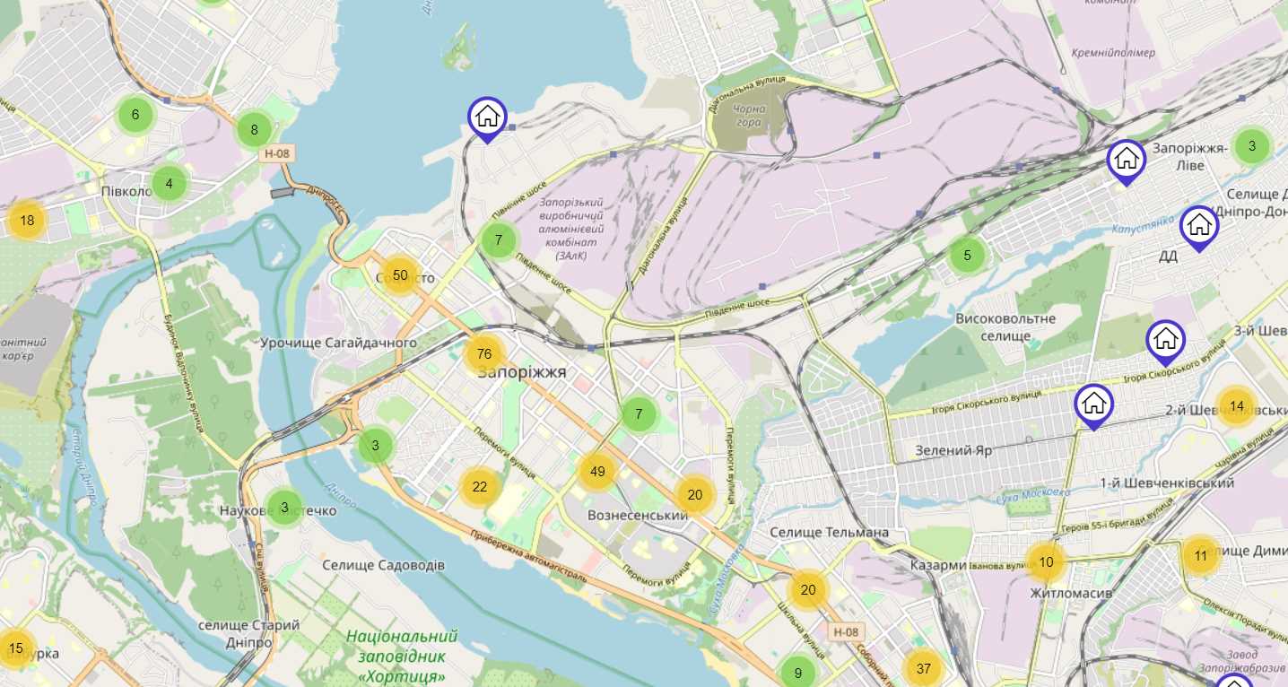Запорожцы теперь могут легко найти ближайшее укрытие благодаря онлайн-карте