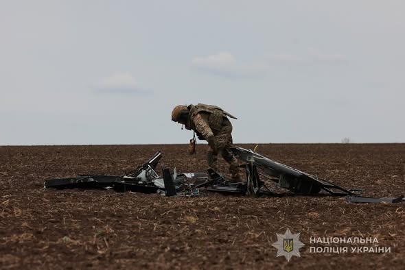 «Герань-2» знайшли на полі: на Запоріжжі поліцейські-вибухотехніки знешкодили бойову частину ворожого БпЛА